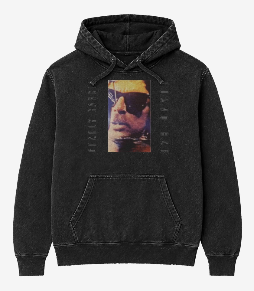 Poleron Canguro Acid Wash Negro de Piano bar