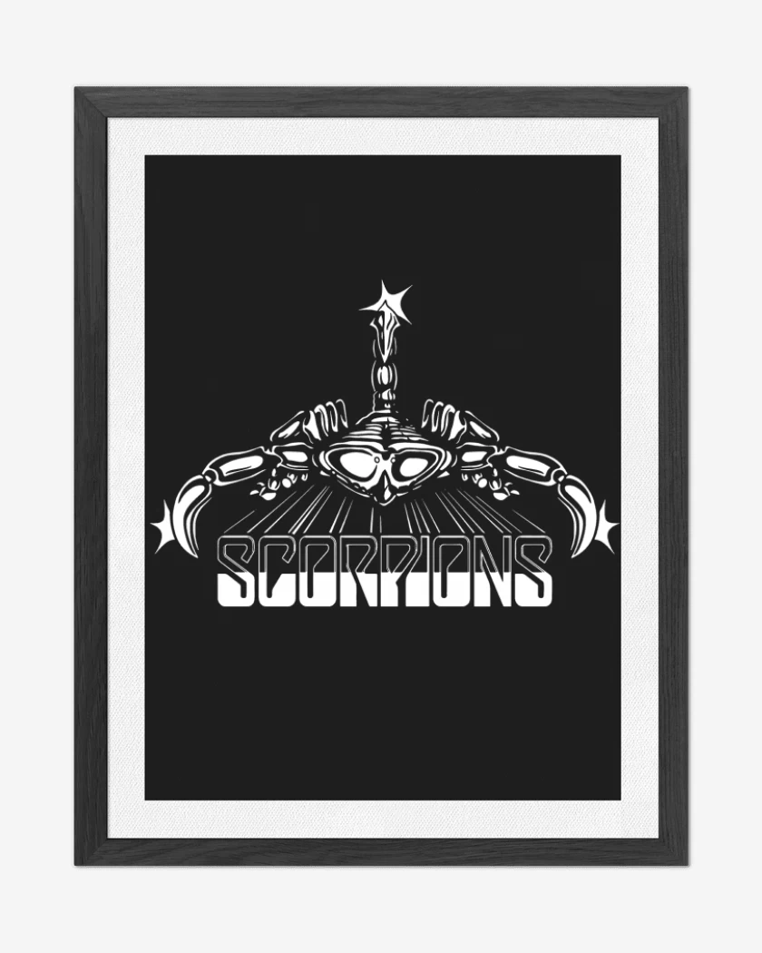 Cuadro decorativo Negro de Scorpions Logo
