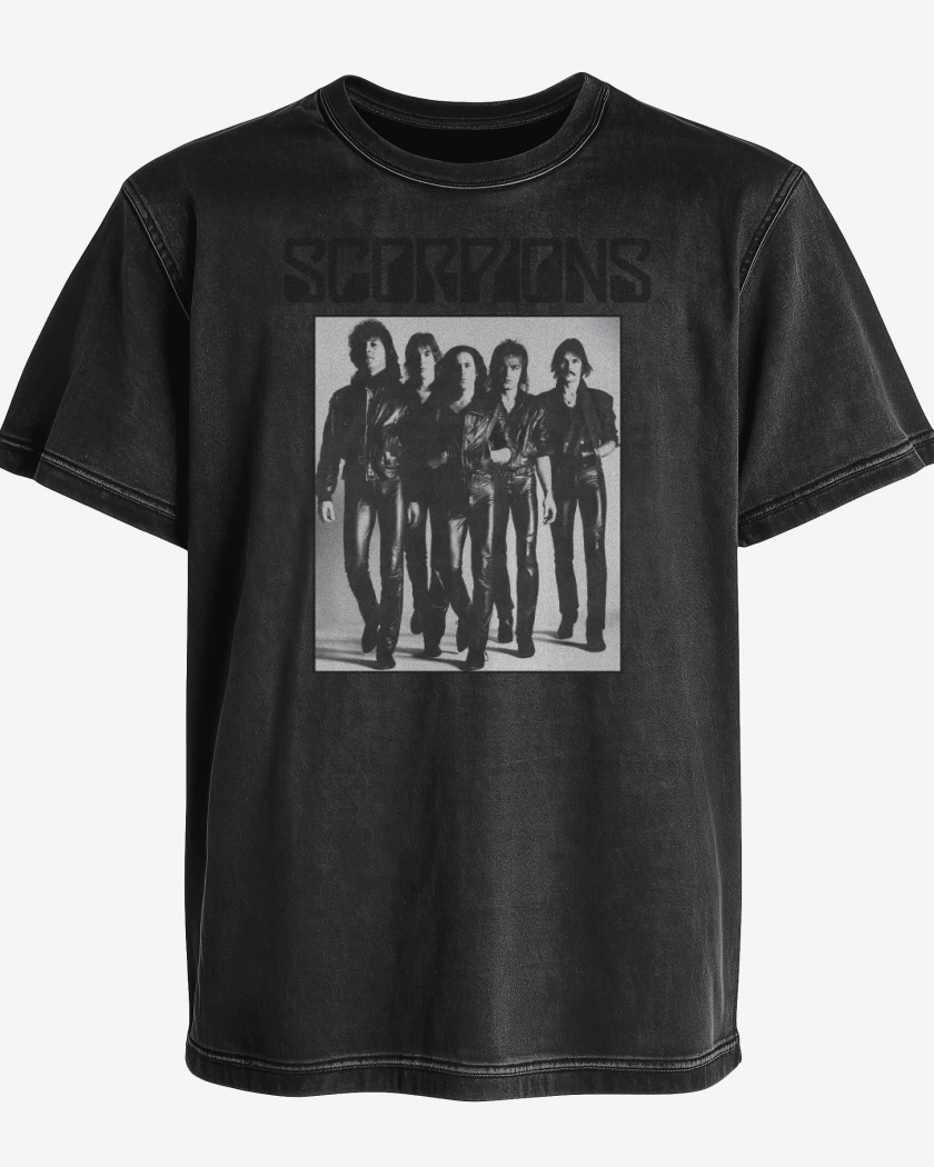 Polera desgastada Negro de Scorpions Band