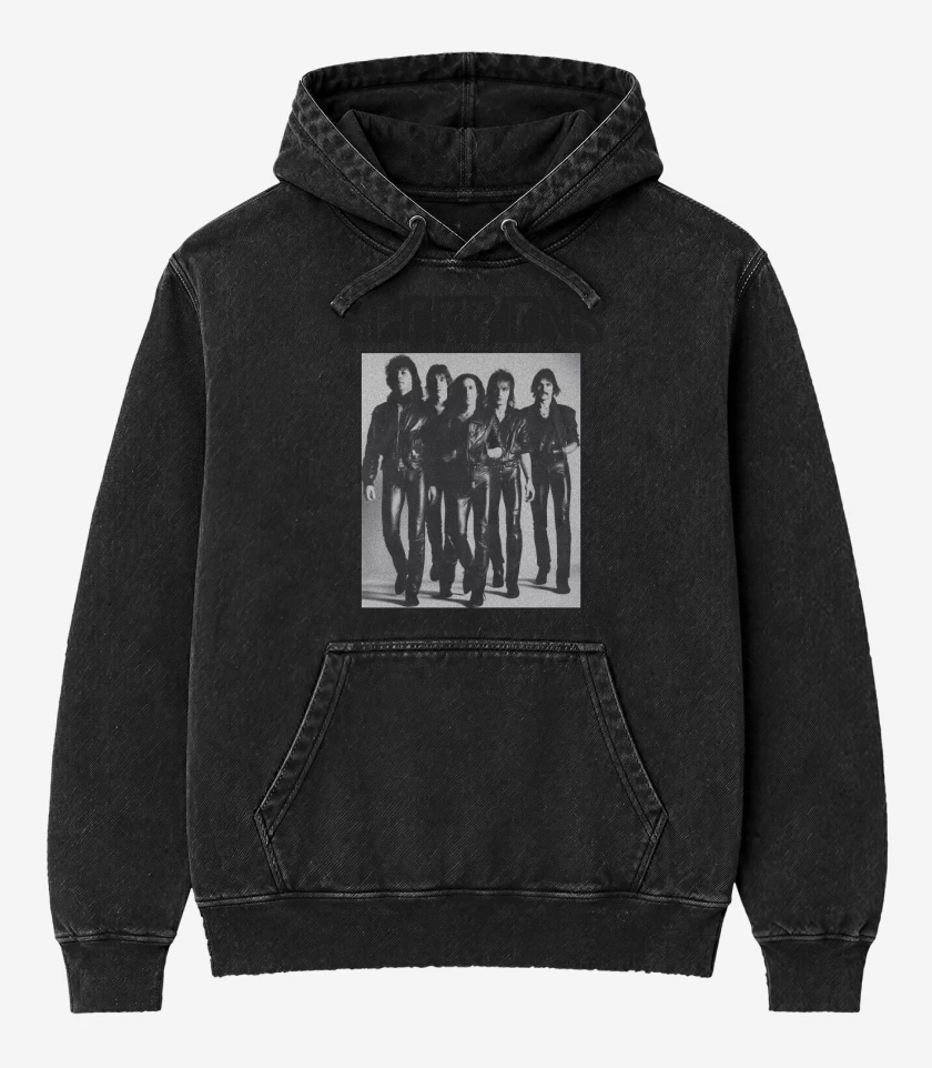 Poleron Canguro Acid Wash Negro de Scorpions Band