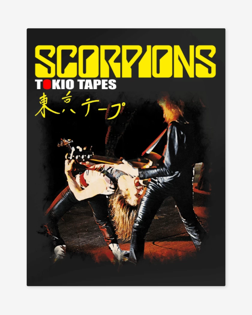 Print metalico Negro de Scorpions Tokio Tapes