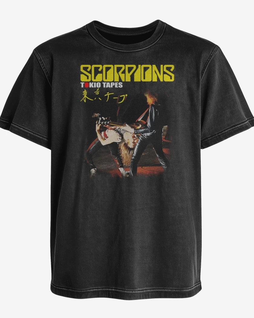 Polera desgastada Scorpions Tokio Tapes