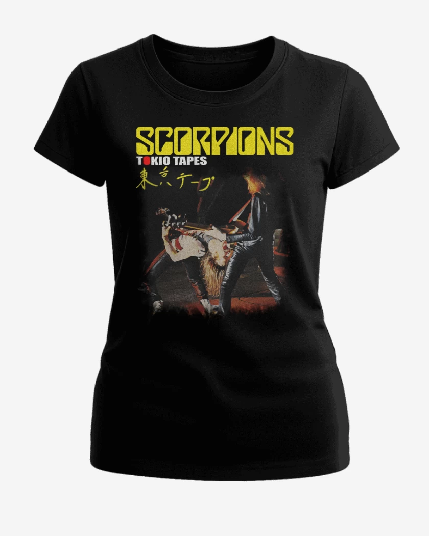 Polera de Mujer Negro de Scorpions Tokio Tapes