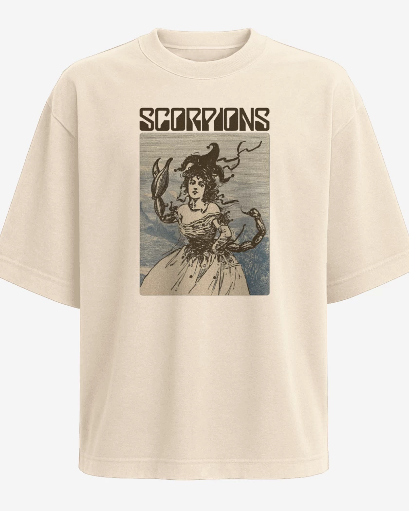 Polera Oversize Beige de Scorpions Savage Amusement v1