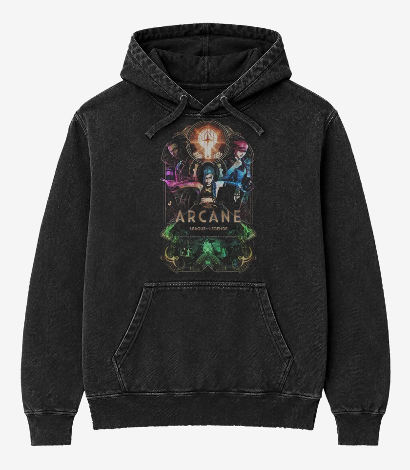 Poleron Canguro Acid Wash Arcane League of Legends
