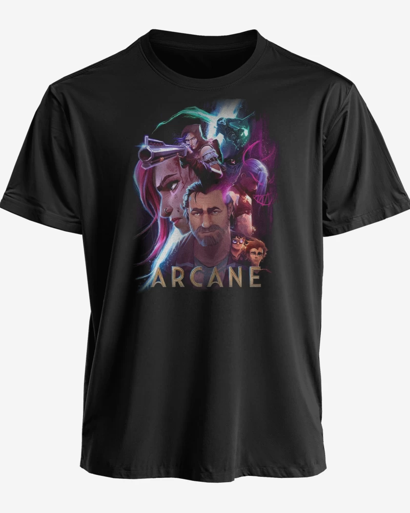Polera premium Negro de Arcane Lol