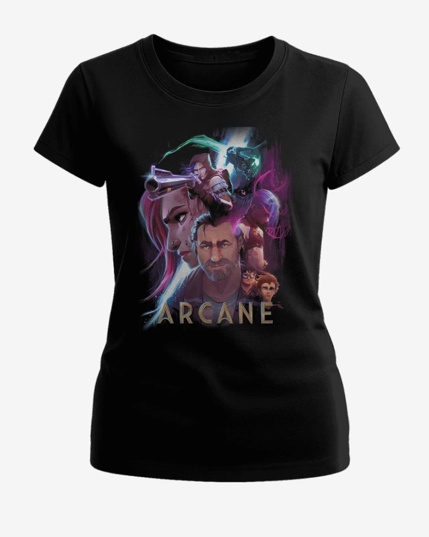 Polera de Mujer Negro de Arcane Lol
