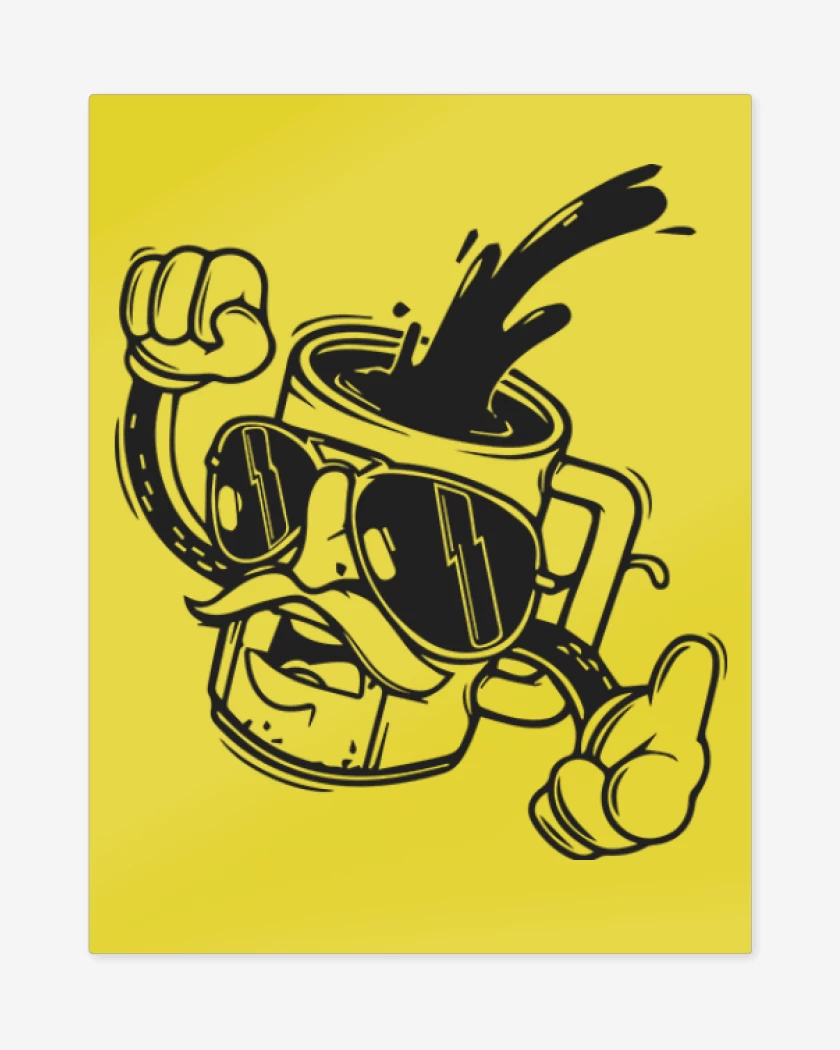 Print metalico Amarillo de Cafecito