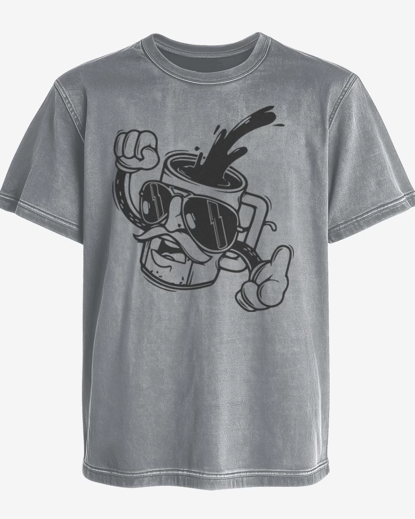 Polera desgastada Gris Melange de Cafecito