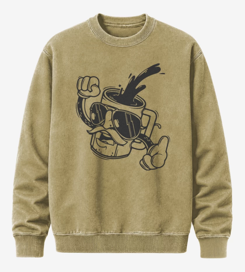 Poleron Polo Acid Wash Beige de Cafecito