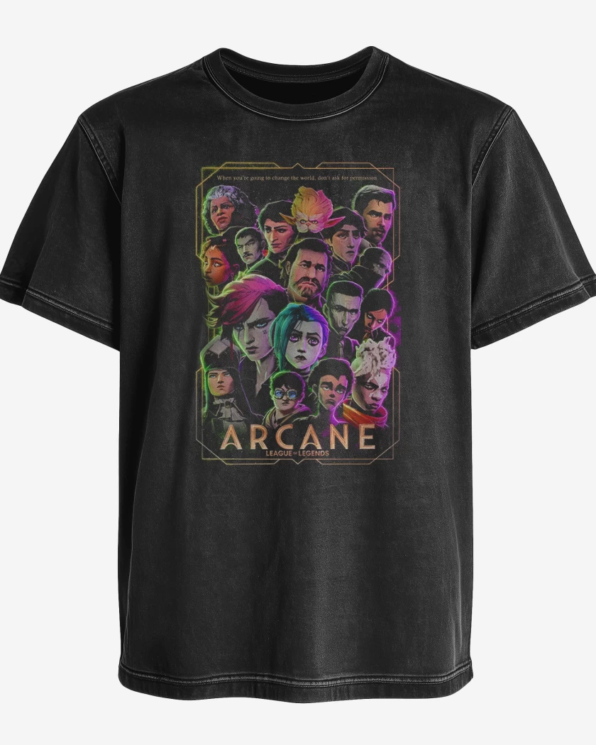 Polera desgastada Arcane serie