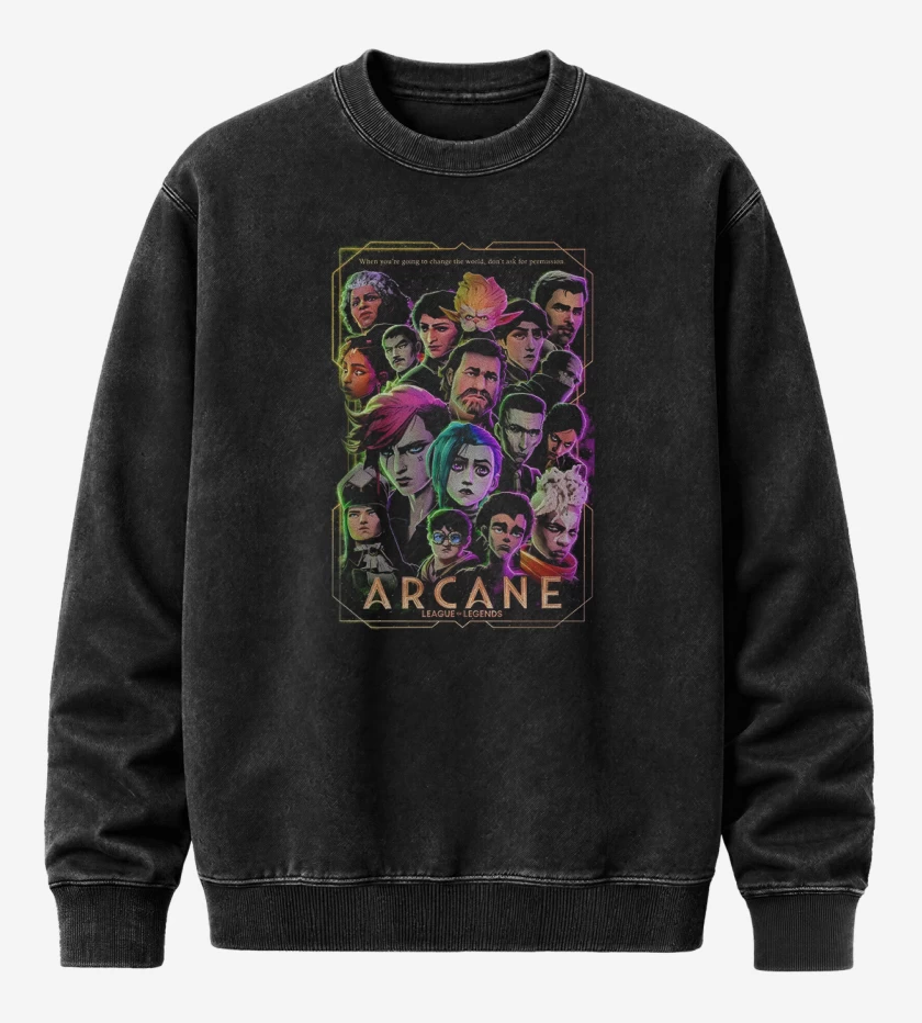 Poleron Polo Acid Wash Negro de Arcane serie
