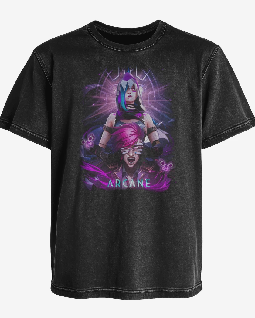 Polera desgastada Jinx and VI