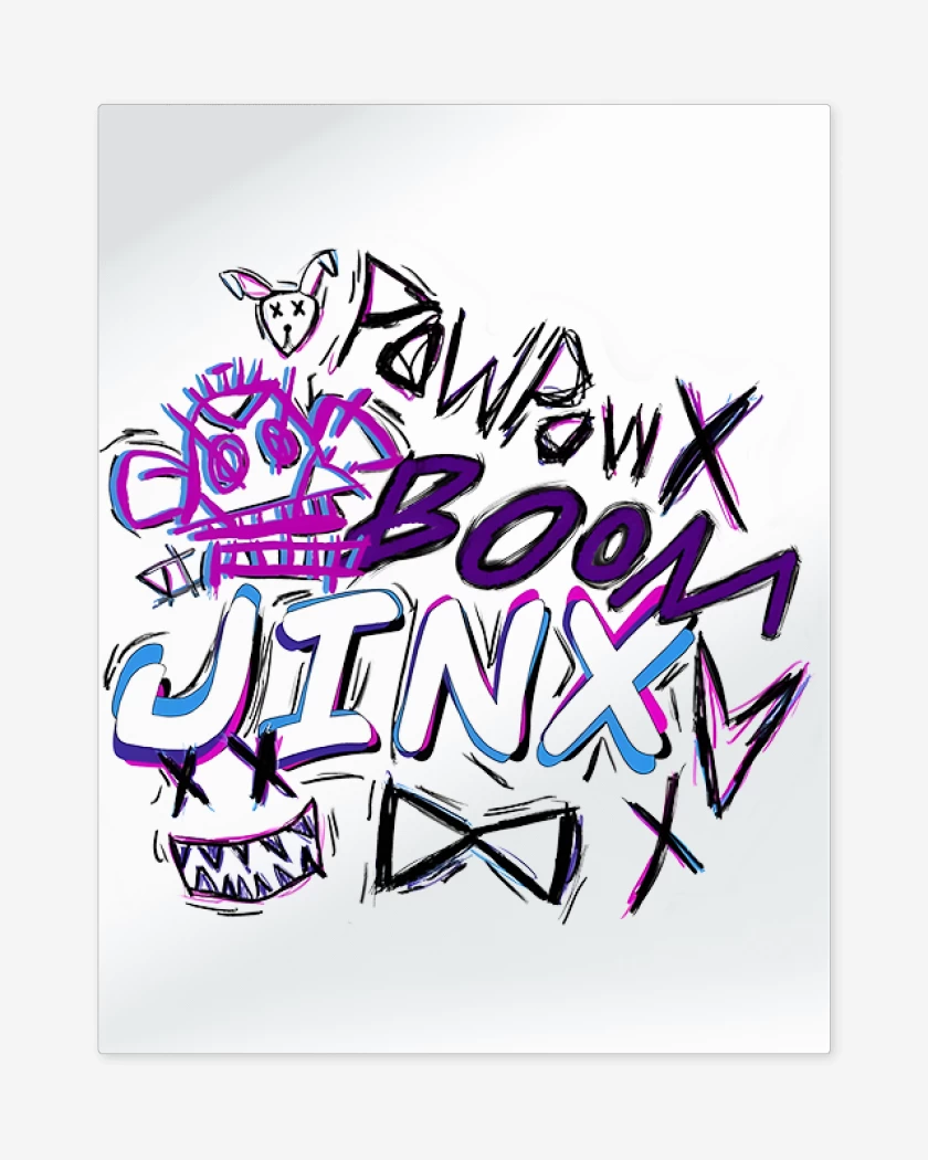 Print metalico Blanco de Jinx Boom