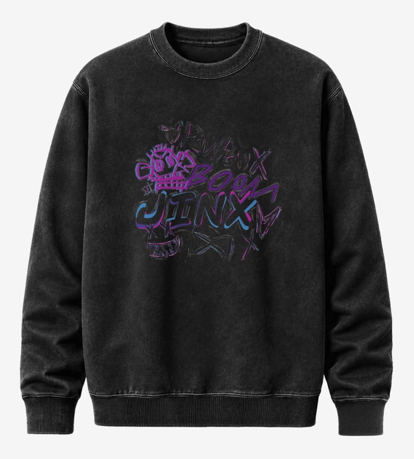 Poleron Polo Acid Wash Negro de Jinx Boom