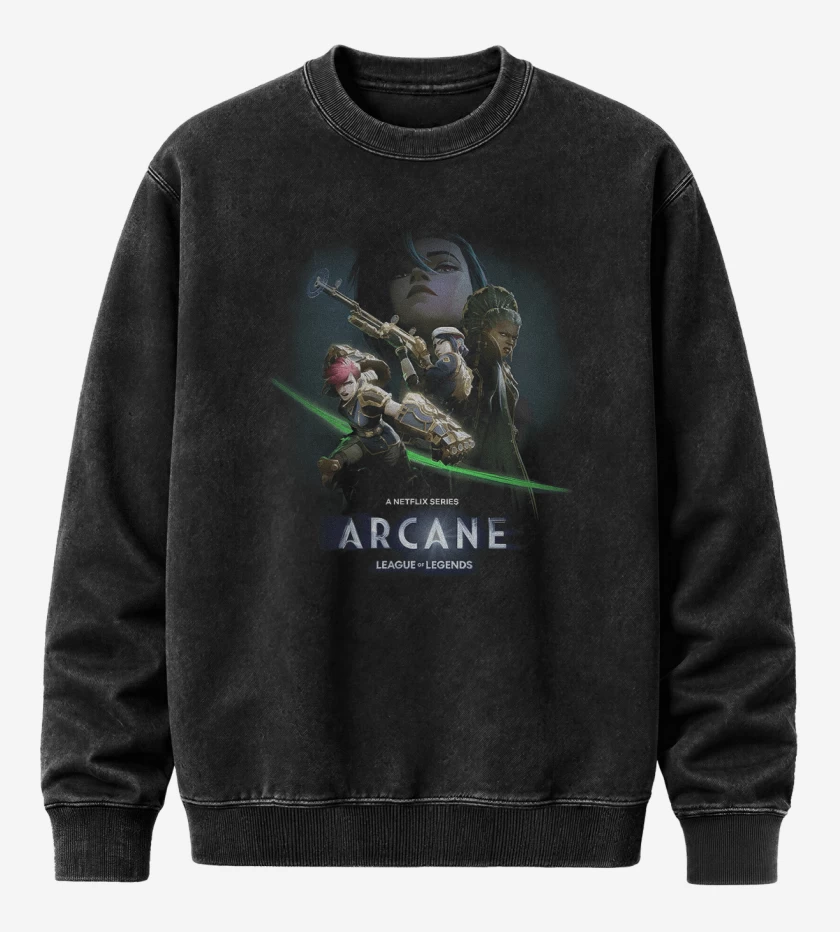 Poleron Polo Acid Wash League of Legends Arcane