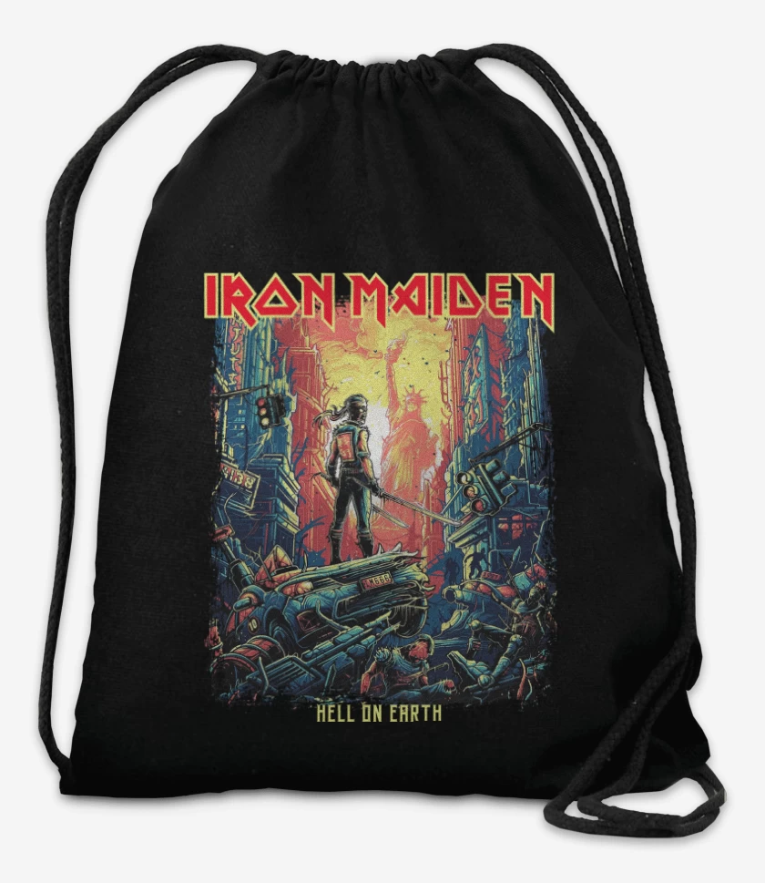 Mochila Negro de Iron Maiden Hell on Earth