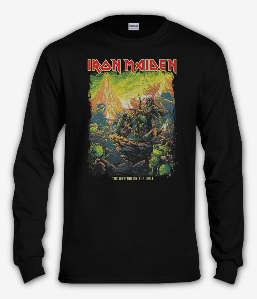 Polera manga larga Negro de Iron Maiden The Writing on the Wall