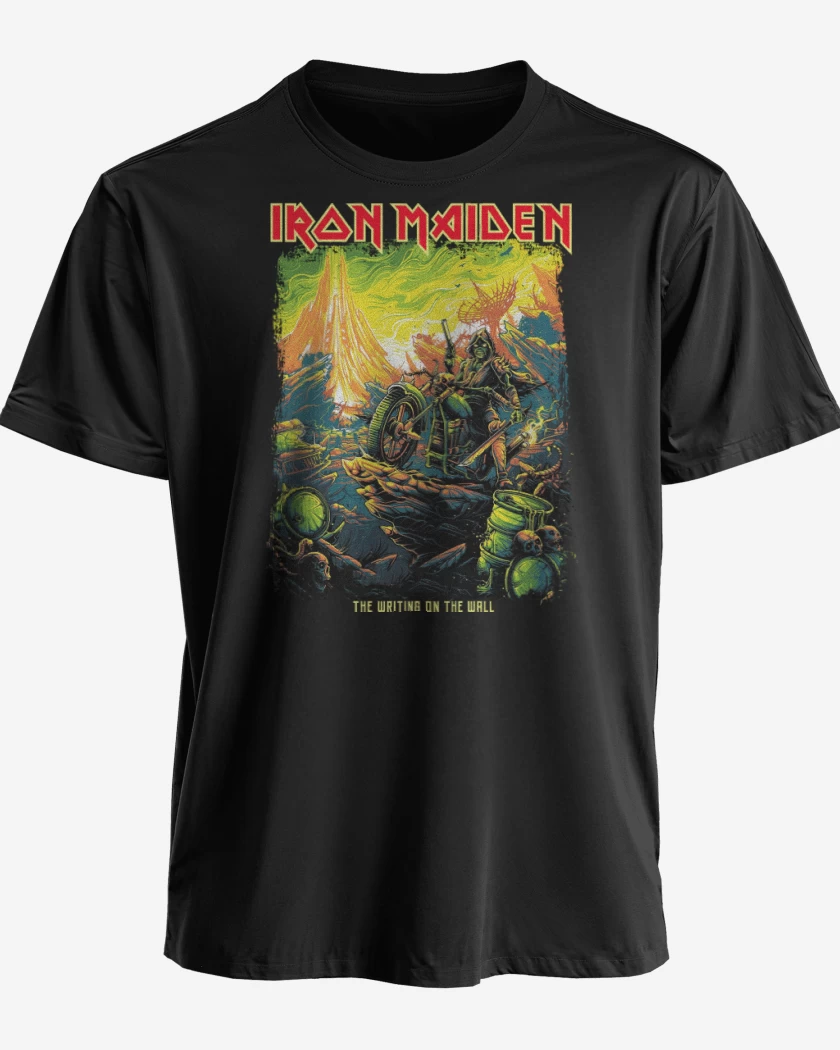 Polera premium Negro de Iron Maiden The Writing on the Wall