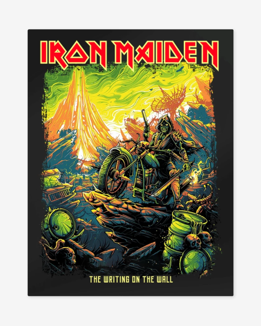 Print metalico Negro de Iron Maiden The Writing on the Wall