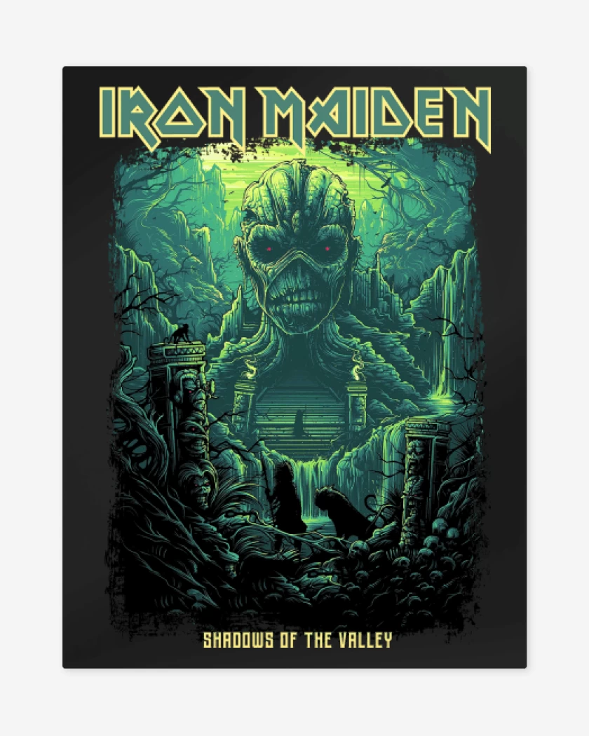 Print metalico Negro de Iron Maiden Shadows of the Valley