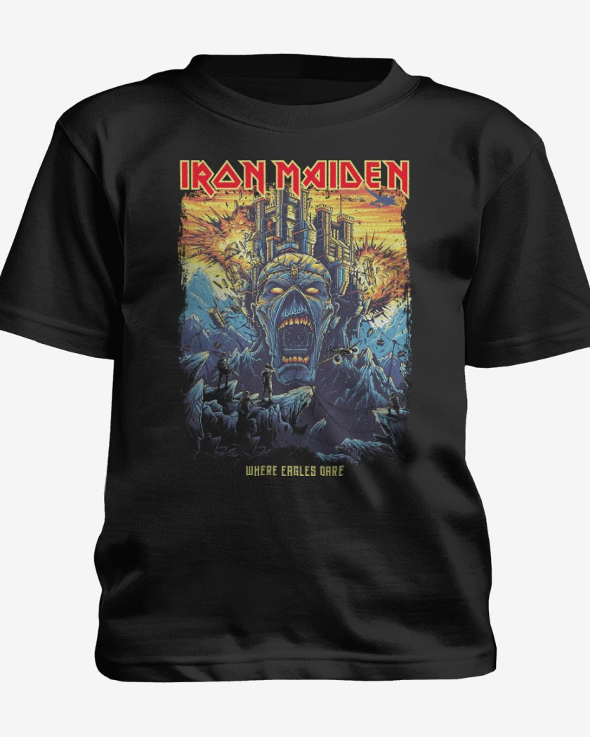Polera de niño Negro de Iron Maiden Where Eagles Dare 
