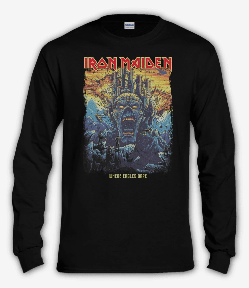 Polera manga larga Negro de Iron Maiden Where Eagles Dare 