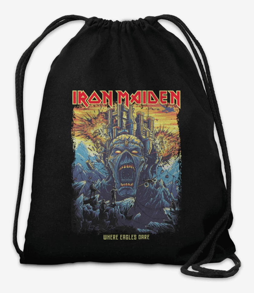 Mochila Negro de Iron Maiden Where Eagles Dare 