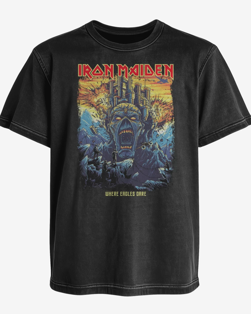 Polera desgastada Iron Maiden Where Eagles Dare 