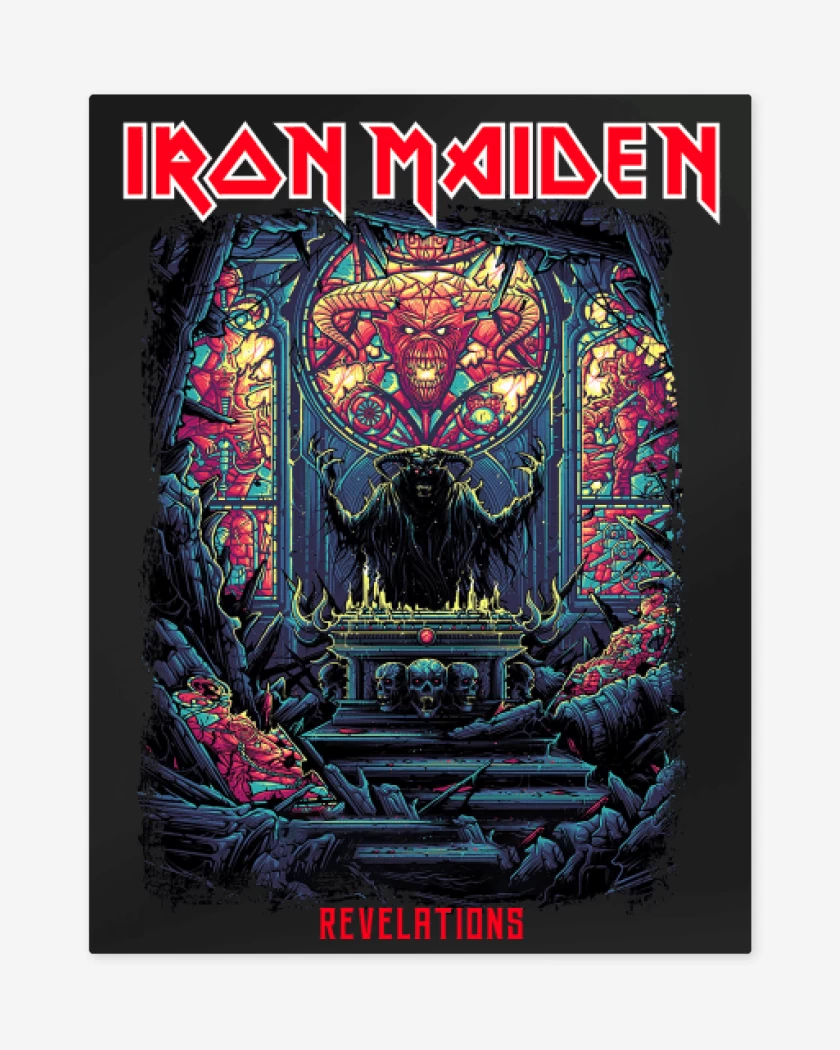 Print metalico Negro de Iron Maiden Revelations