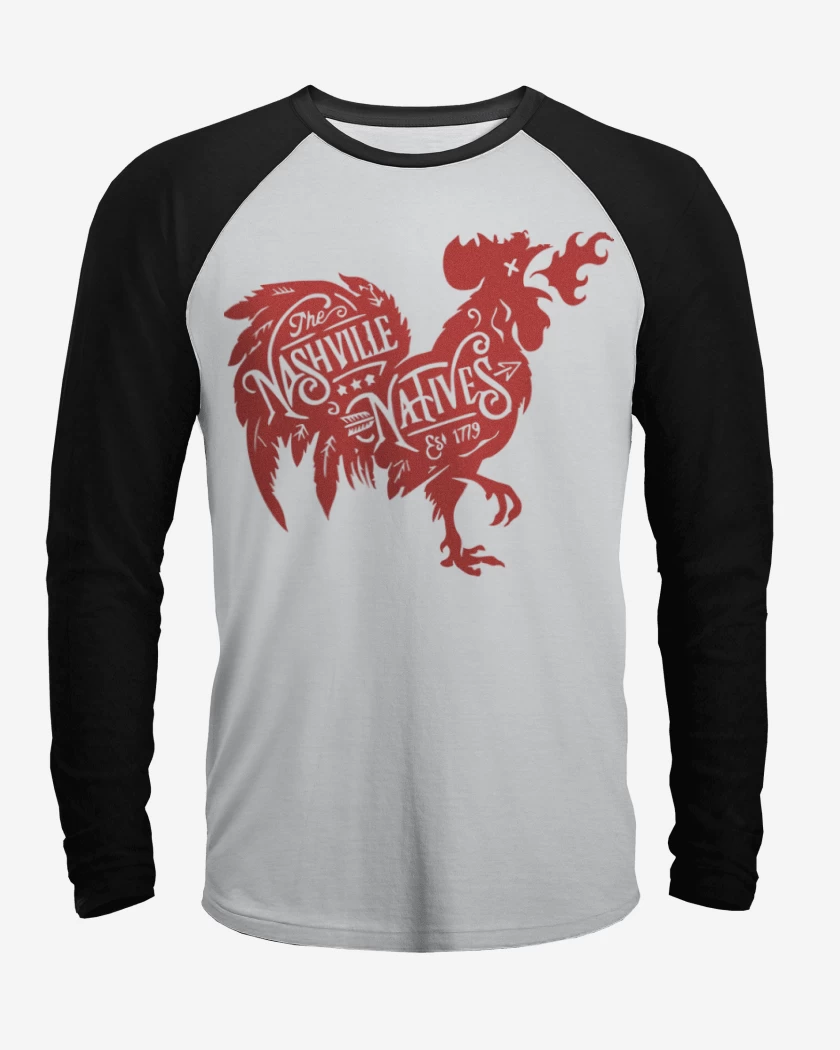 Polera Raglan Blanco / Negro de Nashville