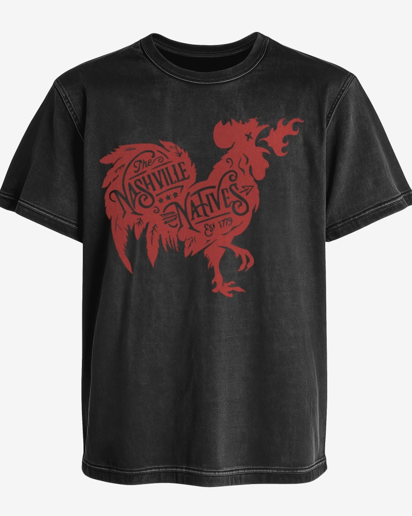 Polera desgastada Negro de Nashville