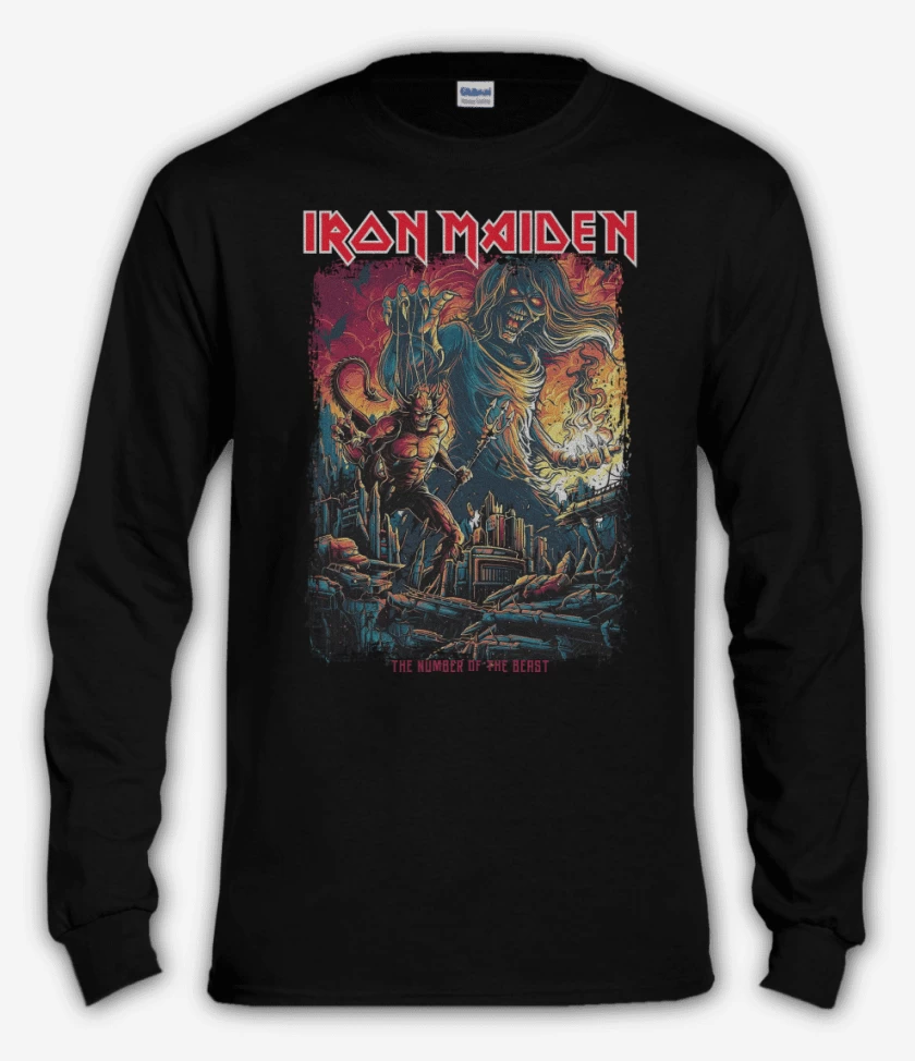 Polera manga larga Negro de Iron Maiden The Number
