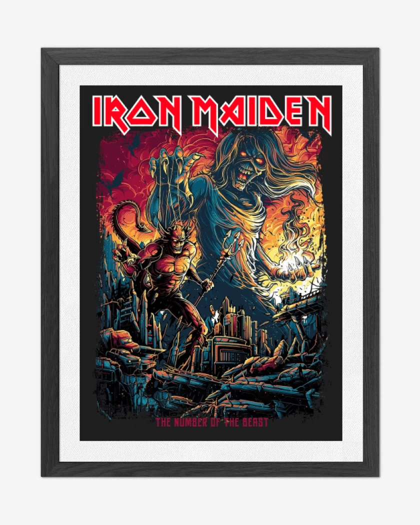 Cuadro decorativo Negro de Iron Maiden The Number