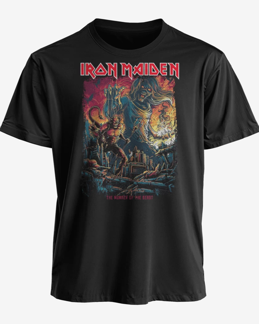 Polera premium Negro de Iron Maiden The Number