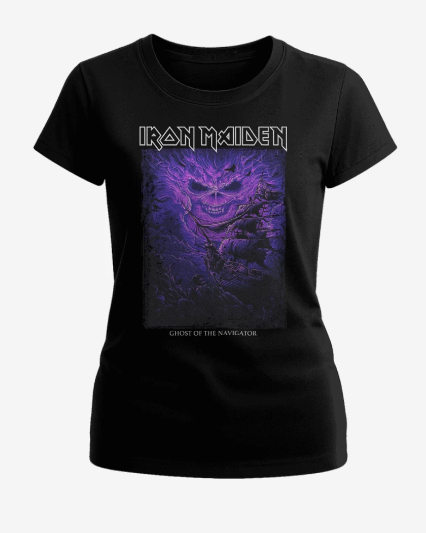 Polera de Mujer Negro de Iron Maiden Ghost of the Navigator
