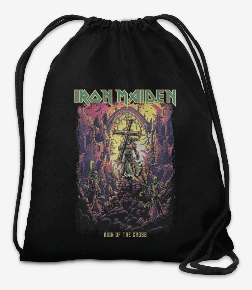 Mochila Negro de Iron Maiden Sign of the Cross