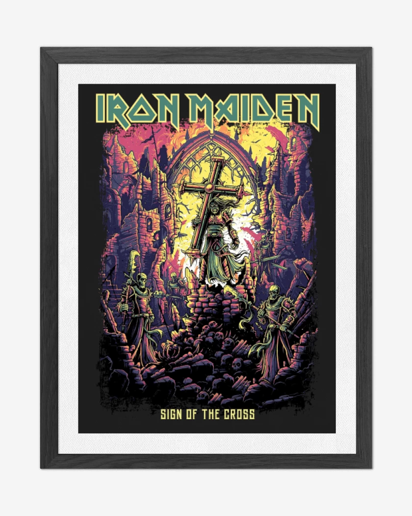 Cuadro decorativo Negro de Iron Maiden Sign of the Cross