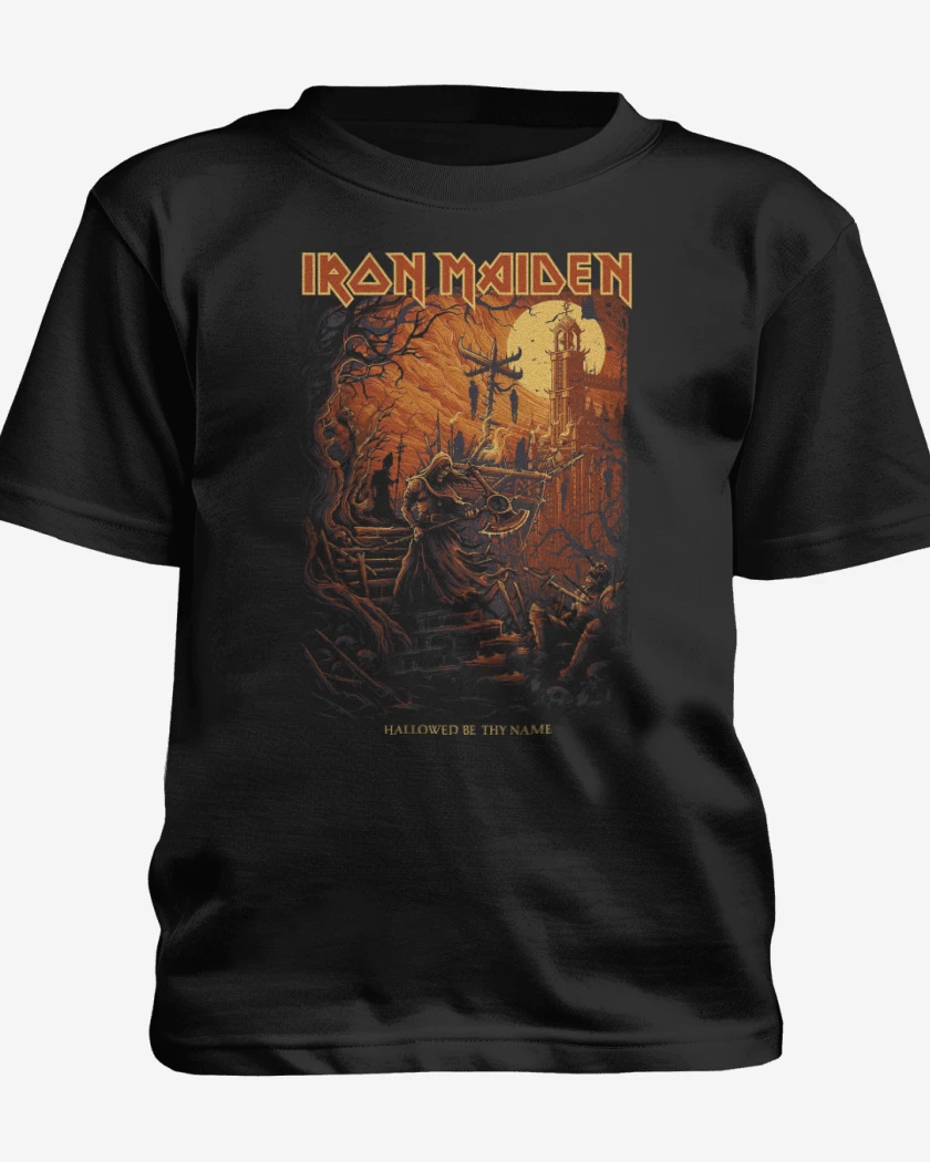 Polera de niño Negro de Iron Maiden Hallowed be