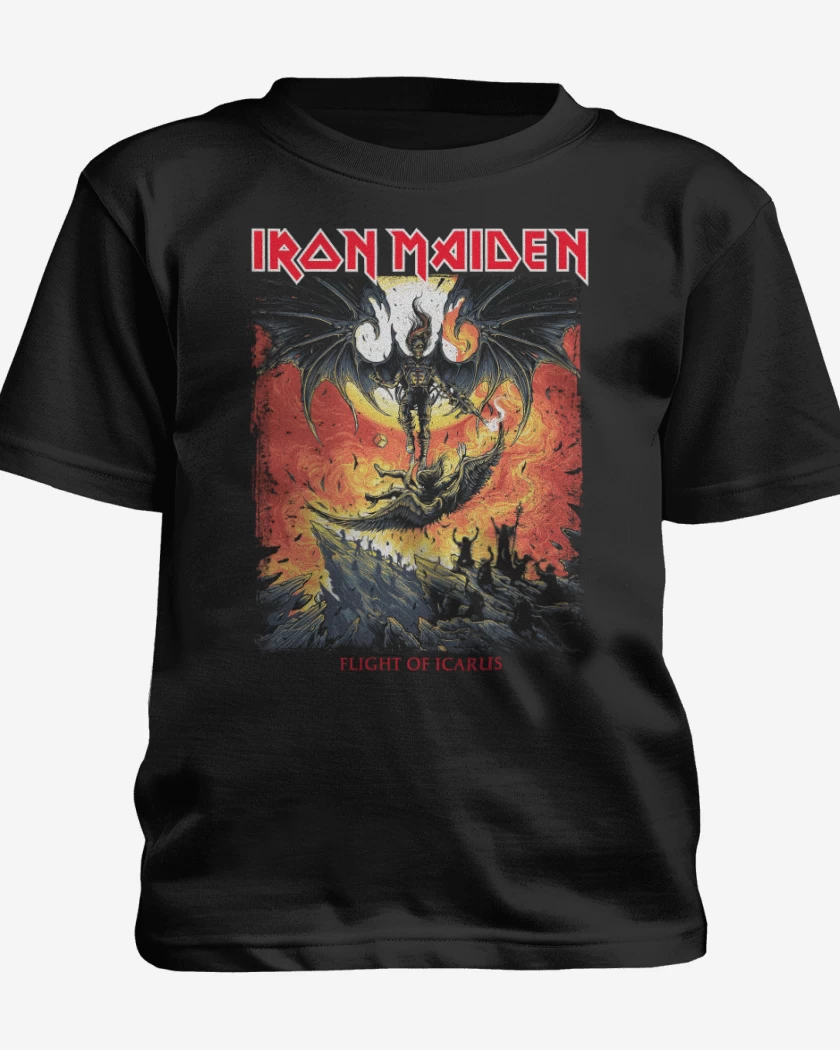 Polera de niño Negro de Iron Maiden Icarus