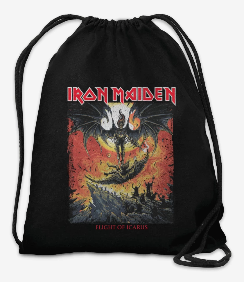 Mochila Negro de Iron Maiden Icarus