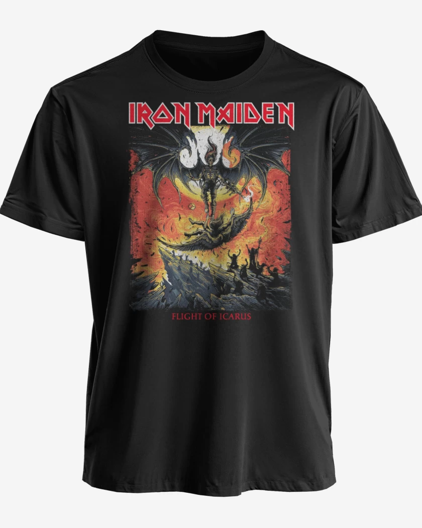 Polera premium Negro de Iron Maiden Icarus
