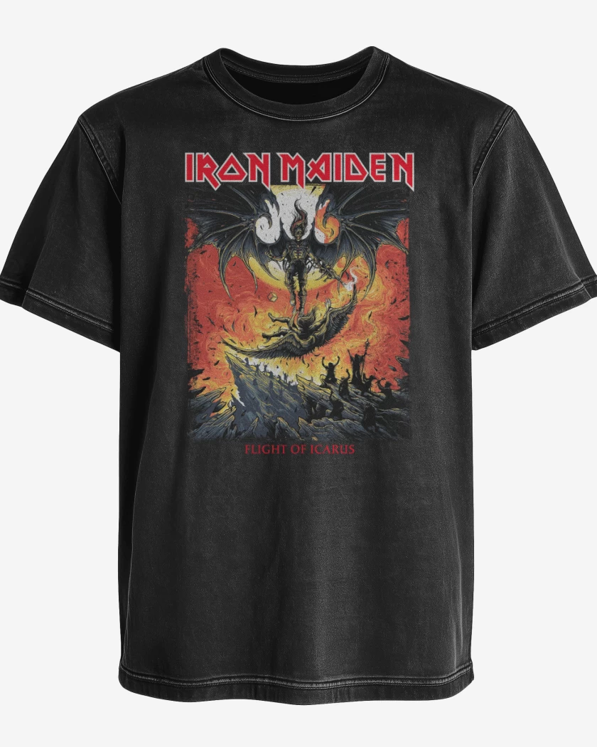 Polera desgastada Iron Maiden Icarus
