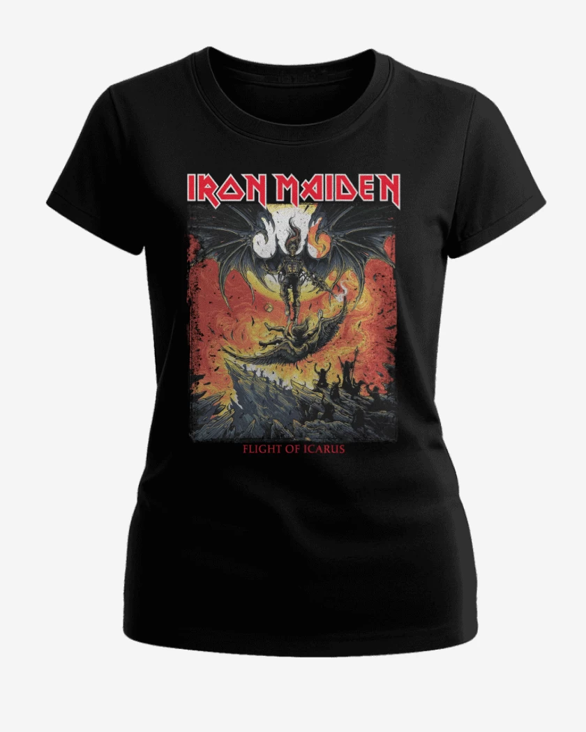 Polera de Mujer Negro de Iron Maiden Icarus