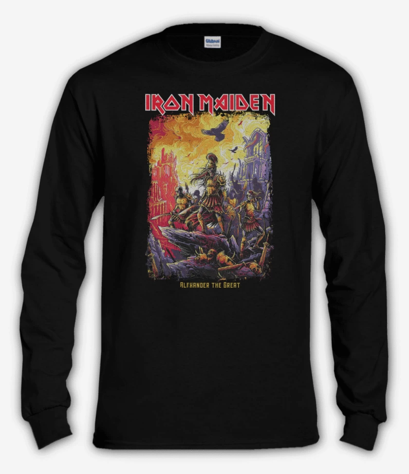 Polera manga larga Negro de Iron Maiden Alexander the Great