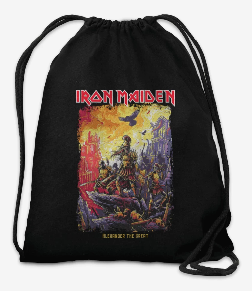Mochila Negro de Iron Maiden Alexander the Great