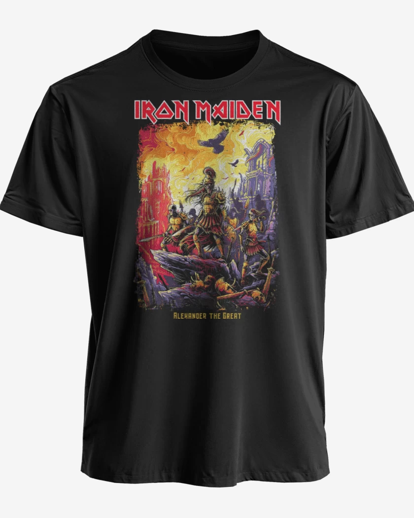 Polera premium Negro de Iron Maiden Alexander the Great