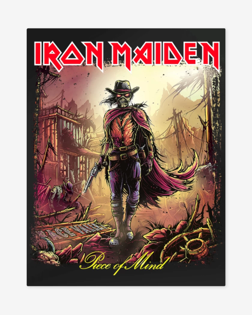 Print metalico Negro de Iron Maiden Piece of Mind