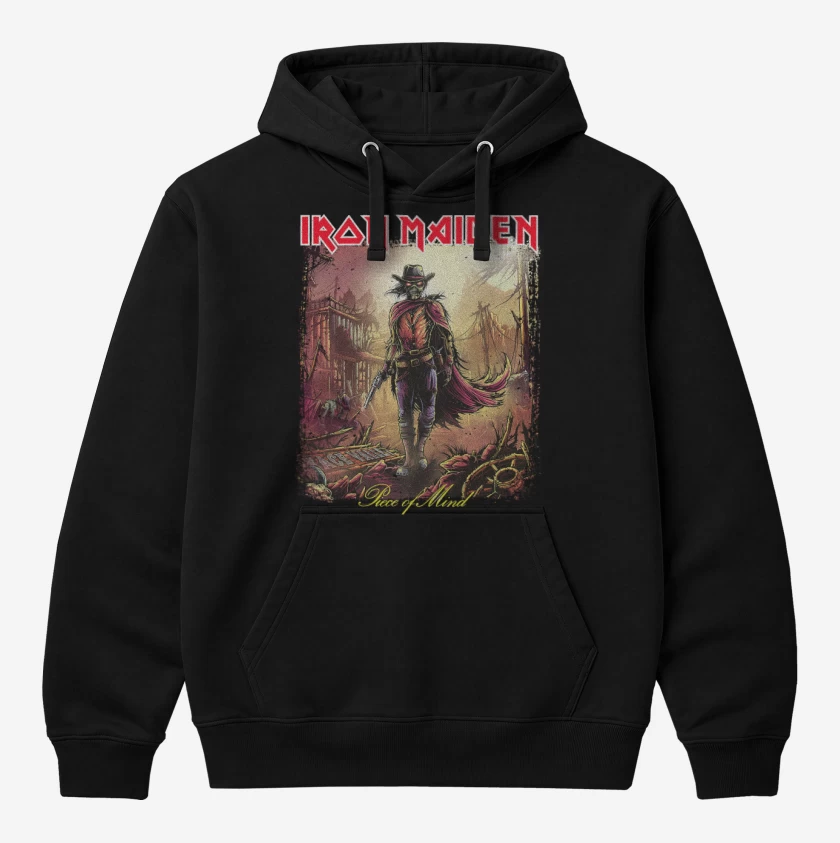 Polerón Canguro Negro de Iron Maiden Piece of Mind