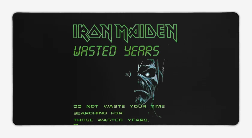 Mouse pad Gamer Negro de Iron Maiden Wasted Years